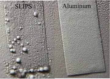 Fig. 4: Free-sliding droplets that do freeze remain isolated, rather than merging into a large ice coating.